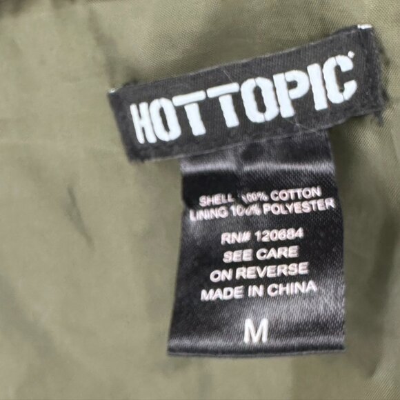 HOT TOPIC Skull Lace Military Jacket Green Gothic Punk Grunge Utility Coat. M - Picture 12 of 13